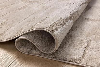 Loloi Amber Lewis Monty Collection MOT-04 Taupe/Beige 5'-3" x 7'-6", .50" Pile Height, Accent Rug