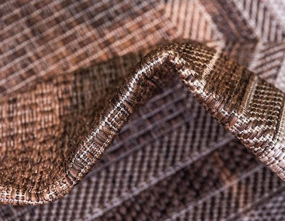 Unique Loom Outdoor Border Collection Area Rug - Soft Border (7' 1" x 10' Rectangle, Brown/ Ivory)