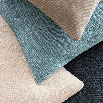Foindtower Pack of 2 Textured Chenille Throw Decorative Pillow Covers Square Accent Solid Cushion Cover Neutral Farmhouse Pillow Case for Couch Sofa Bedroom Living Room 26x26 Inch,Light Blue