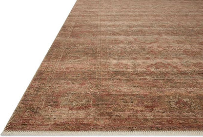 Loloi Amber Lewis Molly Collection MOL-09 Brick/Bark 5'-3" x 7'-9" Low Pile Area Rug