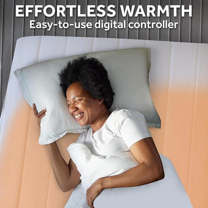 Sunbeam Electric Heated Mattress Pad Restful Quilted Extra-Cozy Fabric 12 Heat Settings 12-Hour Auto Shut-Off Deep Pocket Fit Machine Washable Full 75" x 54"