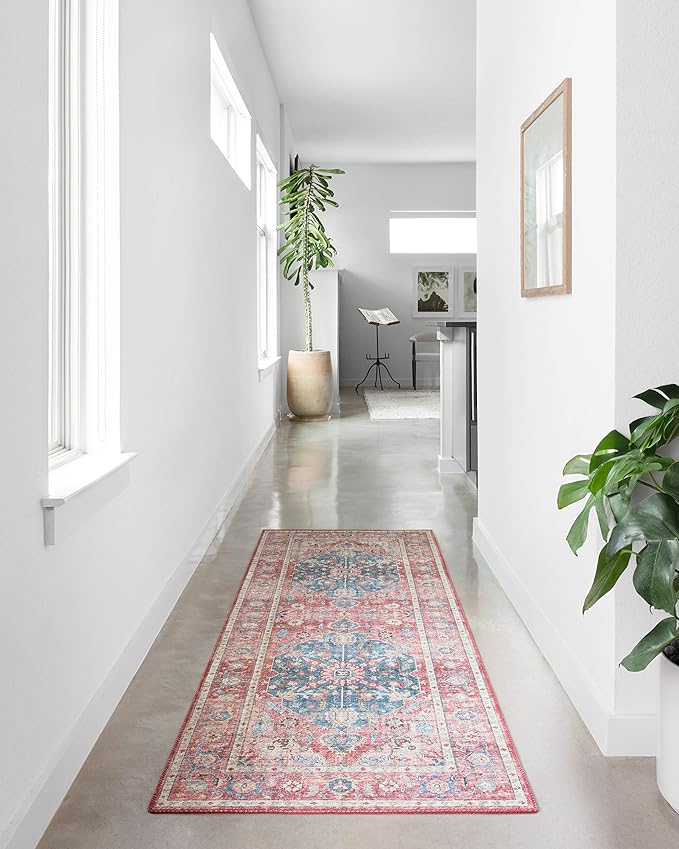 Loloi II Skye Collection SKY-05 Brick/Ocean 5'-0" x 7'-6" Area Rug