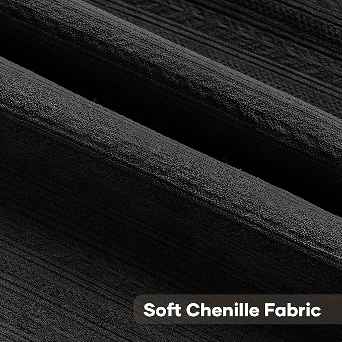 FUTEI Black Decorative Throw Pillow Covers 26x26 Inch Set of 2,Soft Cozy Wheat Ear Striped Patterns Euro Pillow Shams,Modern Home Decor for Couch Bed Living Room