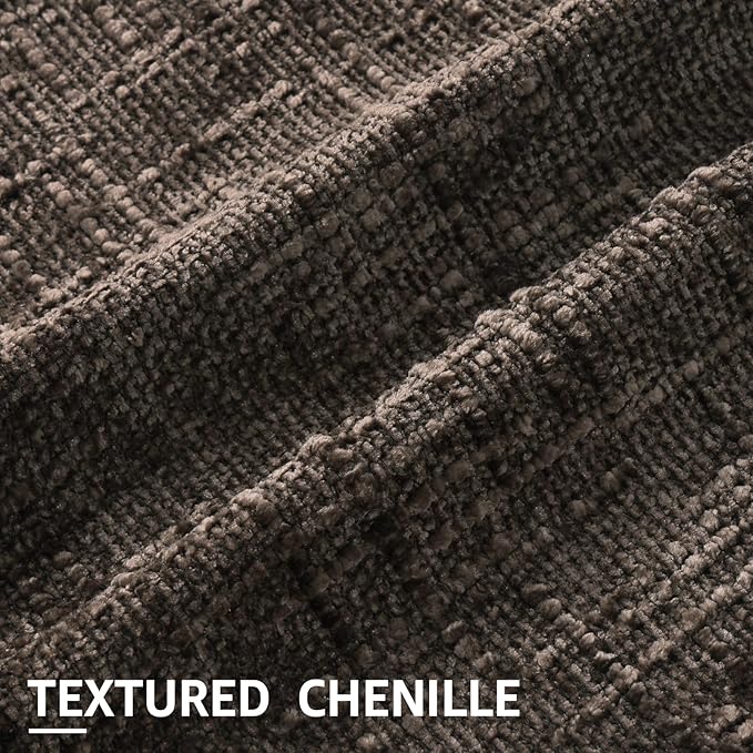 decorUhome Dark Brown Chenille Throw Pillow Covers 12x20 Set of 2 Thick Textured Slubby Couch Pillow Covers Farmhouse Accent Modern Neutral Decorative Pillow Cases for Bed Sofa Living Room