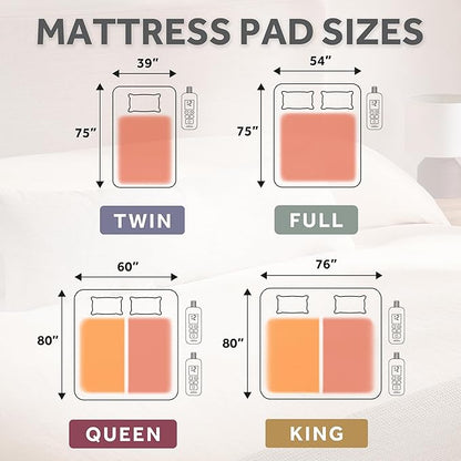 Sunbeam Electric Heated Mattress Pad Soft Cozy Fabric Fast Heating 12 Heat Settings 12-Hour Auto Shut-Off Deep Pocket Skirt Machine Washable King 80" x 76"