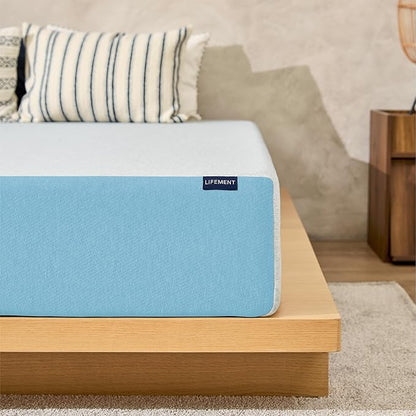 LIFEMENT Basic Twin Cooling Gel Infused Memory Foam Mattress in a Box | Medium Firm Bed, Fiberglass Free, Certified Pressure Relief Foam, Cooling Comfort Sleep, 10 Inch
