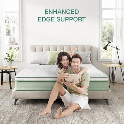Novilla 10 Inch King Size Mattress, Medium Firm Hybrid Mattress with Certified Safe Foam & Individually Wrapped Pocket Coils Innerspring for Cozy Sleep, Motion Isolation