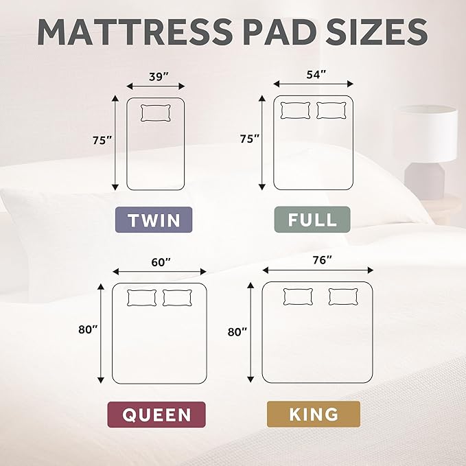 Sunbeam Premium Quilted Electric Heated Mattress Pad, 54" x 75", 12 Heat Settings, 12-Hour Selectable Auto Shut-Off, Warmth for Restful Sleep, Machine Washable, White