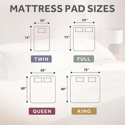 Sunbeam Electric Premium Water Resistant Restful Quilted Heated Mattress Pad, 12 Heat Settings, 12-Hour Selectable Auto Shut-Off, Fast Heating, Cozy Warming Bed, Queen, 60" x 80"