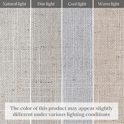 Madison Park Kyler Cordless Roman Shades - Single Panel, Lightweight Linen Blend Fabric, Natural Design, Easy Installation, Light Filtering Window Blind, Bedroom, Living Room Decor 27"W x 64"H Natural