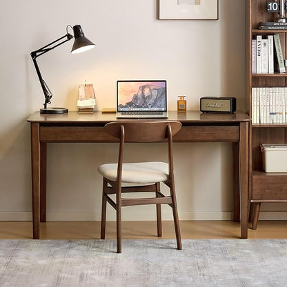 YESWOOD Vintage Solid Wood Computer Desk, Office Desk with Storage Drawers, Writing Desk for Home Office, Study 55.11" W