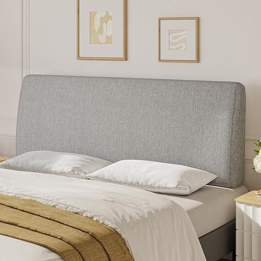 Upholstered Modern Headboard for Full Size Bed, Height Adjustable and Ergonomic Headboard, Easy Assemble, Sturdy and Durable, Linen Finish, Grey