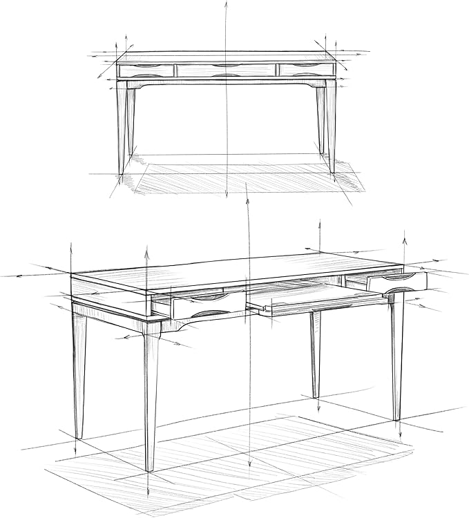 SIMPLIHOME Harper Desk - 60-Inch Wide Solid Hardwood Writing Desk in White, Mid-Century Modern Home Office Computer Table for Workspace or Study with 2 Drawers and Flip-Down Keyboard Tray