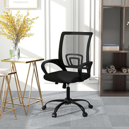 Bonzy Home Ergonomic Office Chairs Set of 4, Swivel Rolling Conference Room Chair, Mesh Computer Desk Chairs with Lumbar Support and Wheel, 4 Pack