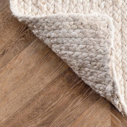 nuLOOM 3x5 Rigo Jute Hand Woven Area Rug, Off White, Solid Farmhouse Design, Natural Fiber, For Bedroom, Living Room, Dining Room, Hallway, Office, Kitchen, Entryway
