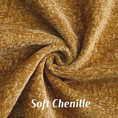 FUTEI Tobacco Chenille Throw Pillow Covers 18x18 Inch Set of 2,Soft Cozy Bound Edge Design Cushion Case,Home Decor for Couch Bed Living Room