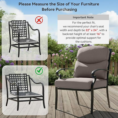 9-Piece Outdoor Patio Cushion Set - Fade & Water Resistant with Removable Olefin Cover, 22x24x4 Inch Memory Foam Cushions for Wicker Sectional Sofa – Grey/Crescent