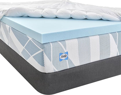 Sealy Dreamlife 3” Gel Memory Foam King Mattress Topper with 1” Quilted Cooling Cover, SealyComfort Gel Foam, SealyCool Poly Blend Cover