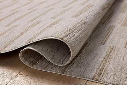 Loloi Amber Lewis Cali Collection CIL-04 Ivory/Tobacco 3'-6" x 5'-6", .25" Pile Height, Accent Rug