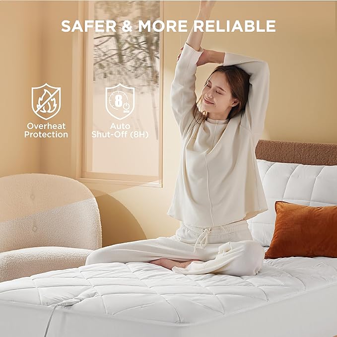 Bedsure Heated Mattress Pad Twin XL- Bed Warmer with Memory & Preheat Functions, 12-Hour Auto Off & 10 Heat Settings, Single Controller, Fast Heating, Brushed Electric Mattress Pad Twin XL, 39"x80"
