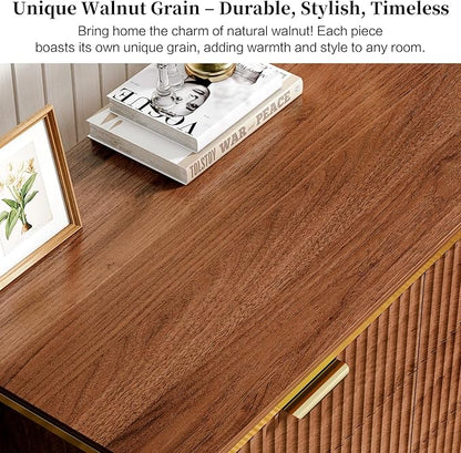 L Shaped Standing Desk,47" Home Office Desks, Executive, Farmhouse Computer Desk with 6 Drawers File Drawer, Rustic Computer Writing, Walnut