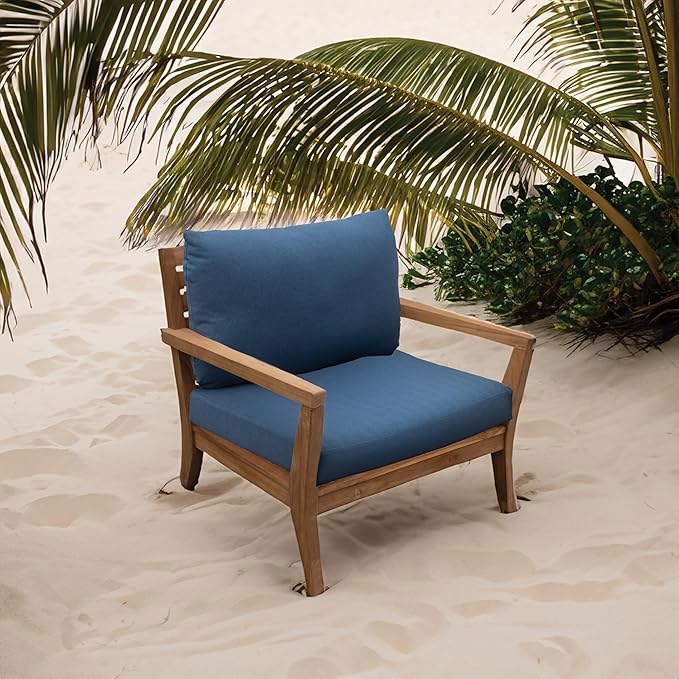 Tommy Bahama Deep Seating Lounge Cushion, 26" X 26" X 4", Bamboo Bay Cobalt