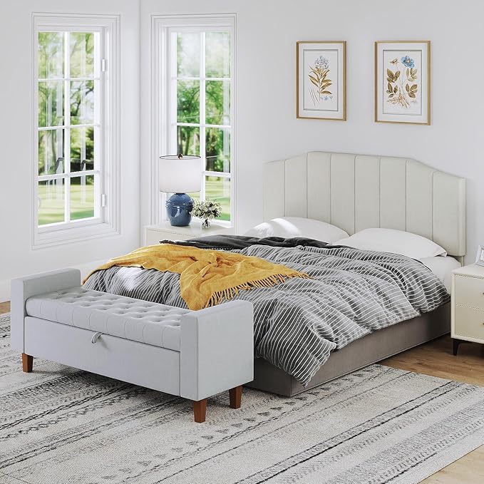 Velvet Queen Size Headboard, Upholstered Headboard Queen/Full Size Wall Mount and Bed Frame Mount, Featuring High-Density Sponge Padding Luxury Texture Easy Assembly Comfort Style-Cream
