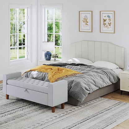Velvet Queen Size Headboard, Upholstered Headboard Queen/Full Size Wall Mount and Bed Frame Mount, Featuring High-Density Sponge Padding Luxury Texture Easy Assembly Comfort Style-Cream