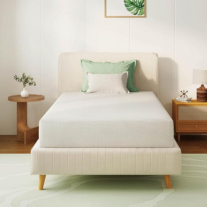 Twin XL Mattress 12 Inch Green Tea Memory Foam Mattress for Cool Sleep & Pressure Relief, Medium Feel Support,Fiberglass Free, Bed in a Box, Removable Washable Cover, CertiPUR-US Certified