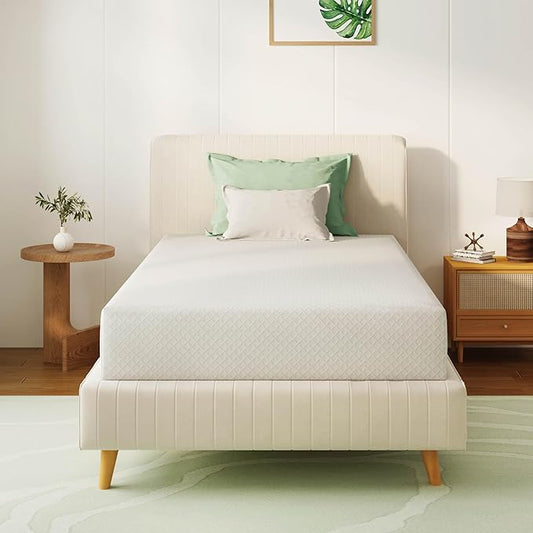 Twin XL Mattress 10 Inch Green Tea Memory Foam Mattress for Cool Sleep & Pressure Relief, Medium Feel, Fiberglass Free, Bed in a Box, Removable Washable Cover, CertiPUR-US Certified