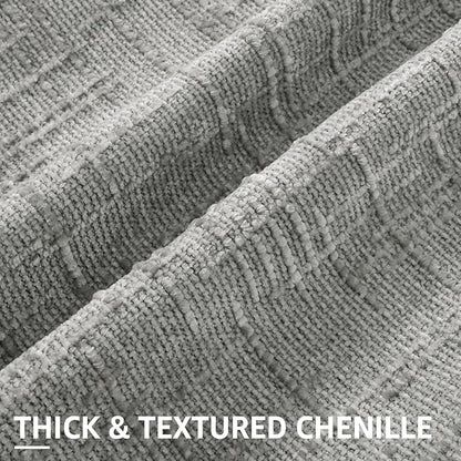 decorUhome Neutral Grey Chenille Throw Pillow Covers 18x18 Set of 2 Thick Textured Slubby Couch Pillow Covers Farmhouse Accent Modern Neutral Decorative Pillow Cases for Bed Sofa Living Room