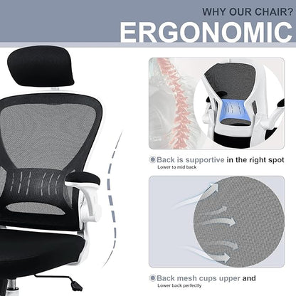 Office Chair Ergonomic Desk Chair Comfort Adjustable Height with Wheels，Lumbar Support Mesh Swivel Computer Home Office Chair,Conference Room Chairs