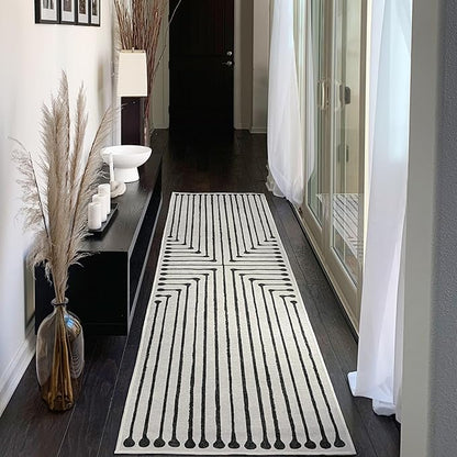 RUGGABLE x Jonathan Adler Machine Washable Modern Area Rug – Inkdrop Black & Ivory 10x14, Stain-Resistant, Non-Slip – Large Rugs for Living Room, Bedroom, Hallway, Entryway & Office–with Standard Pad