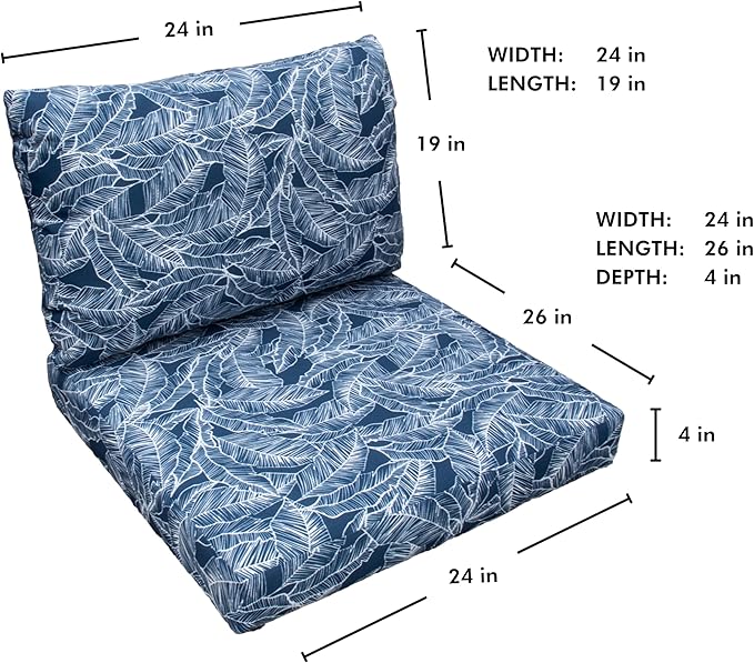 Tommy Bahama Deep Seating Lounge Cushion, 24" X 26" X 4", Pacific Zaffre