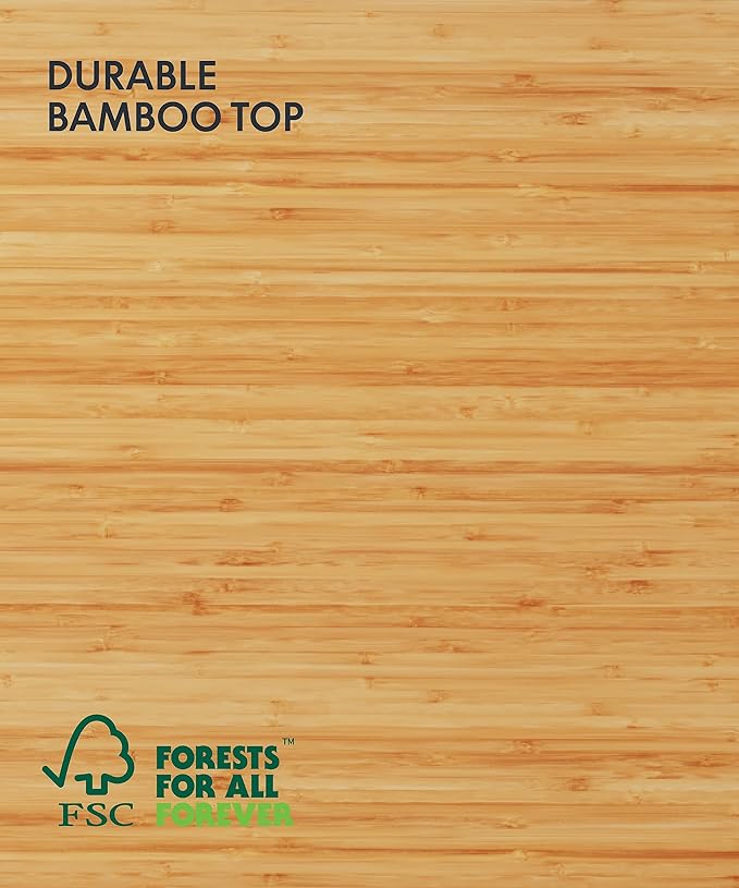 FLEXISPOT E6 MAX Bamboo 78x30 Inch Dual Motor 3-Stage Heavy Duty Standing Desk, 330lbs Weight Capacity, Height Adjustable Desk w/Cable Management & Wheels (Solid Bamboo Curved Desktop + White Frame)