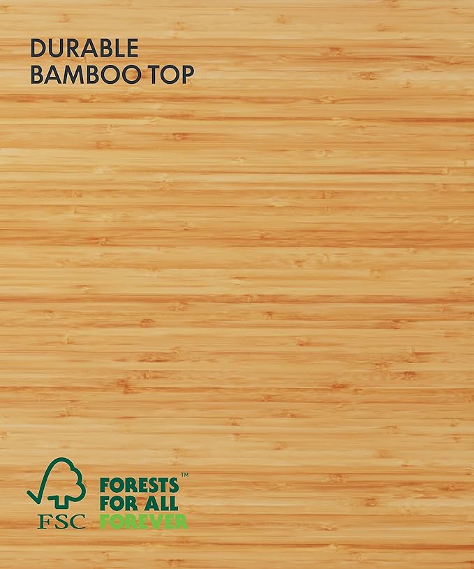 FLEXISPOT E6 MAX Bamboo 55x28 Inch Dual Motor 3-Stage Heavy Duty Standing Desk, 330lbs Weight Capacity, Height Adjustable Desk w/Cable Management & Wheels (Solid Bamboo Curved Desktop + Black Frame)