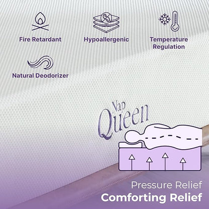 NapQueen Twin Mattress, 14 Inch Charcoal Memory Foam Mattress, Twin Bed Mattress in a Box, CertiPUR-US Certified, Medium Firm, Breathable Soft Fabric Cover