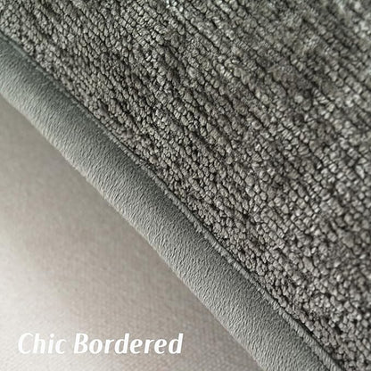 FUTEI Grey Chenille Throw Pillow Covers 20x20 Inch Set of 2,Soft Cozy Bound Edge Design Cushion Case,Home Decor for Couch Bed Living Room