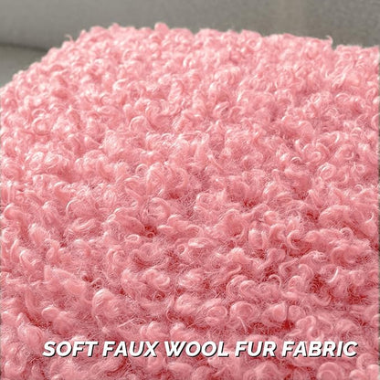 FUTEI Pink Decorative Throw Pillow Covers 26x26 Inch Set of 2,Soft Fluffy Faux Wool Fur Boucle Textured Pillow Shams,Modern Home Decor for Couch Bed Living Room Office