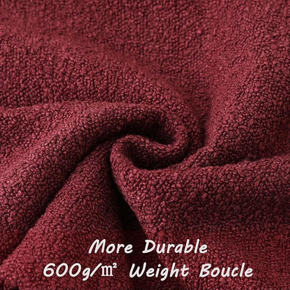 FUTEI Pack of 2 Burgundy Decorative Throw Pillow Covers 16x16 Inch Soft Cozy Solid Boucle Textured Cushion Case,Modern Home Decor for Couch Bed Living Room