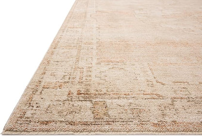 Loloi Chris Loves Julia Palma Collection PLM-02 Spice/Natural 5'-3" x 7'-6" Area Rug Vintage Style Boho Living Room Bedroom Carpet