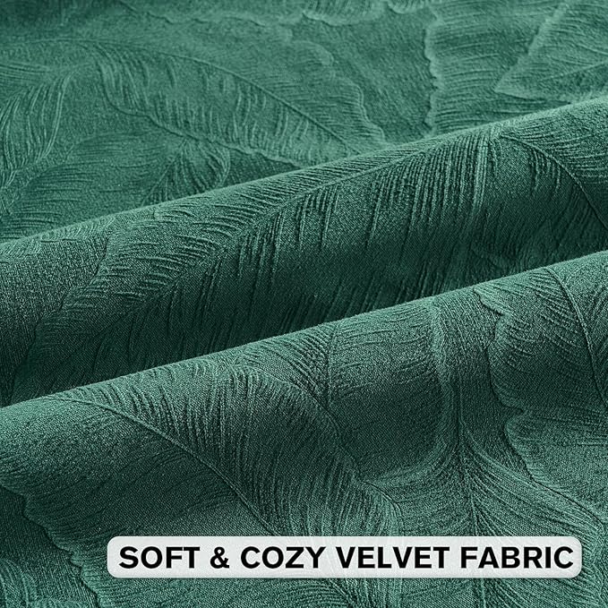 FUTEI Christmas Dark Green Velvet Throw Pillow Covers 20x20 Inch Set of 2,Soft Embossed Leaf-Relief Textured Cushion Cases,Natural Home Decor for Couch Living Room