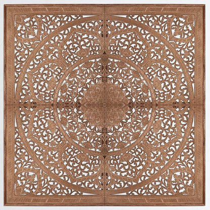 Queen Wood Headboard Rustic | Carved Full Head Board Only | Wooden Wall Art Full Size Bed | Wall Mount Decor King or Queen | Bed Headboard Panels