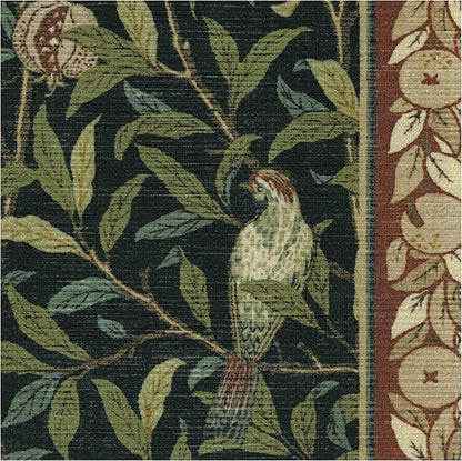 RUGGABLE x Morris & Co Washable Area Rug – Pomegranate Blue Green 8x10, Stain-Resistant, Non-Slip – Large Machine Washable Rugs for Living Room, Bedroom, Hallway, Entryway & Office–with Cushioned Pad