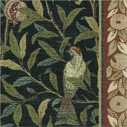 RUGGABLE x Morris & Co Machine Washable Runner Rug – Pomegranate Blue Green 2.5x7, Stain-Resistant, Non-Slip – Washable Rug for Hallway, Entryway, Living Room & Kitchen–with Cushioned Pad