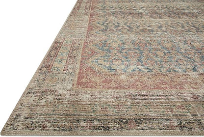 Loloi Angela Rose Aubrey Collection AUB-03 Ocean/Spice 5'-0" x 5'-0", .19" Pile Height, Round Area Rug