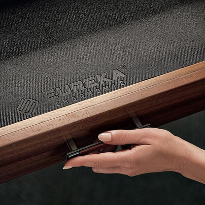 EUREKA ERGONOMIC Ark Standing Desk, 63 inch Executive Desk with Drawers,Modern Trapezoidal Leg Luxury Home Office Computer Desk w Monitor Stand Smart APP Control, Walnut