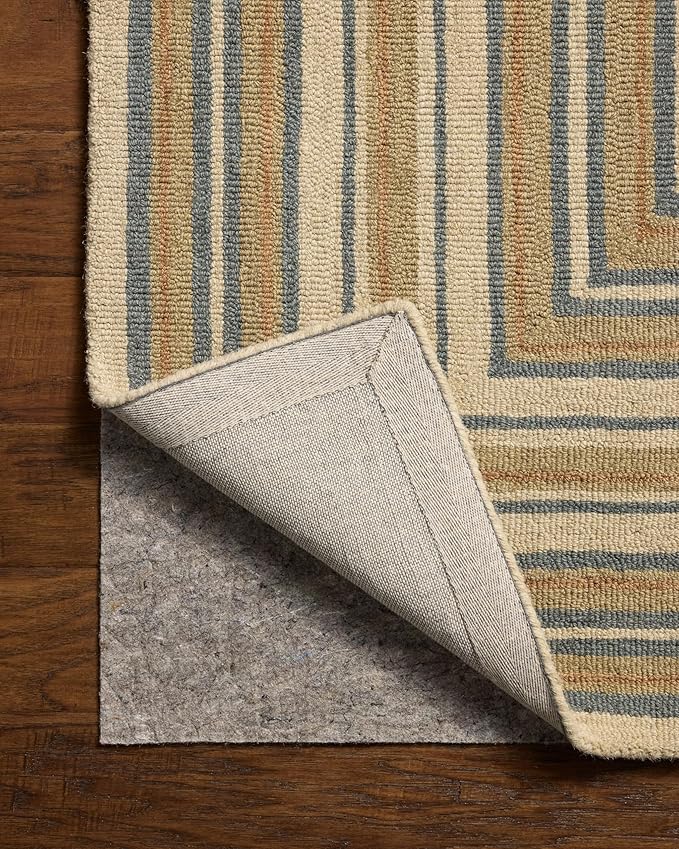 Loloi Chris Loves Julia Alfie Collection ALF-05 Natural/Multi 3'-6" x 5'-6" Accent Rug Wool Neutral Living Bedroom Dining Carpet