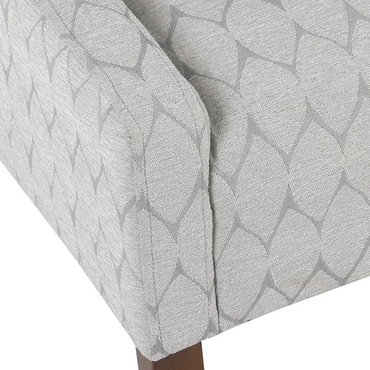 Homepop Home Decor | Upholstered Classic Swoop Arm Accent Chair | Accent Chairs for Living Room & Bedroom | Decorative Home Furniture, Gray Leaf