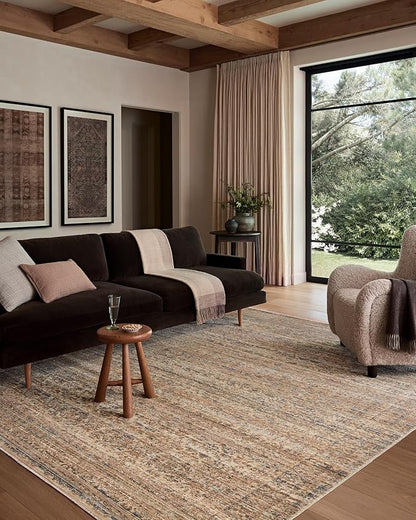 Loloi Amber Lewis Molly Collection MOL-01 Natural/Denim 7'-10" x 10' Low Pile Area Rug